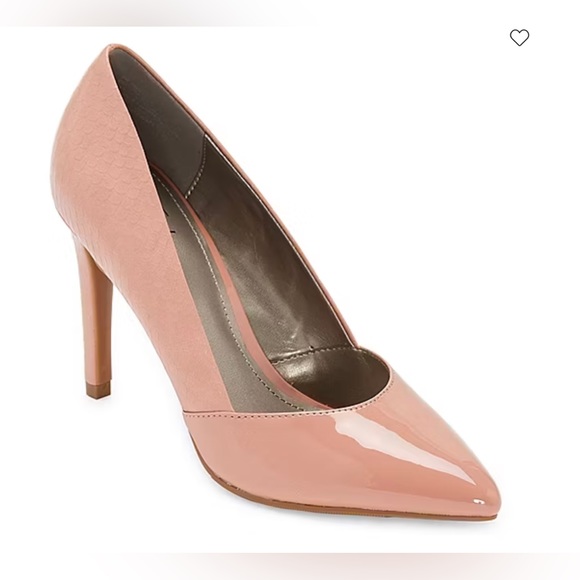 Worthington light pink snake print faux leather heels size 7 - like NEW! - Picture 2 of 11